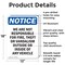 Signmission Not Responsible For Fire Theft Vandalism, 12 in W x Rectangle, Aluminum OS-2PACK-NS-A-1218-V-16270 - alternate 3